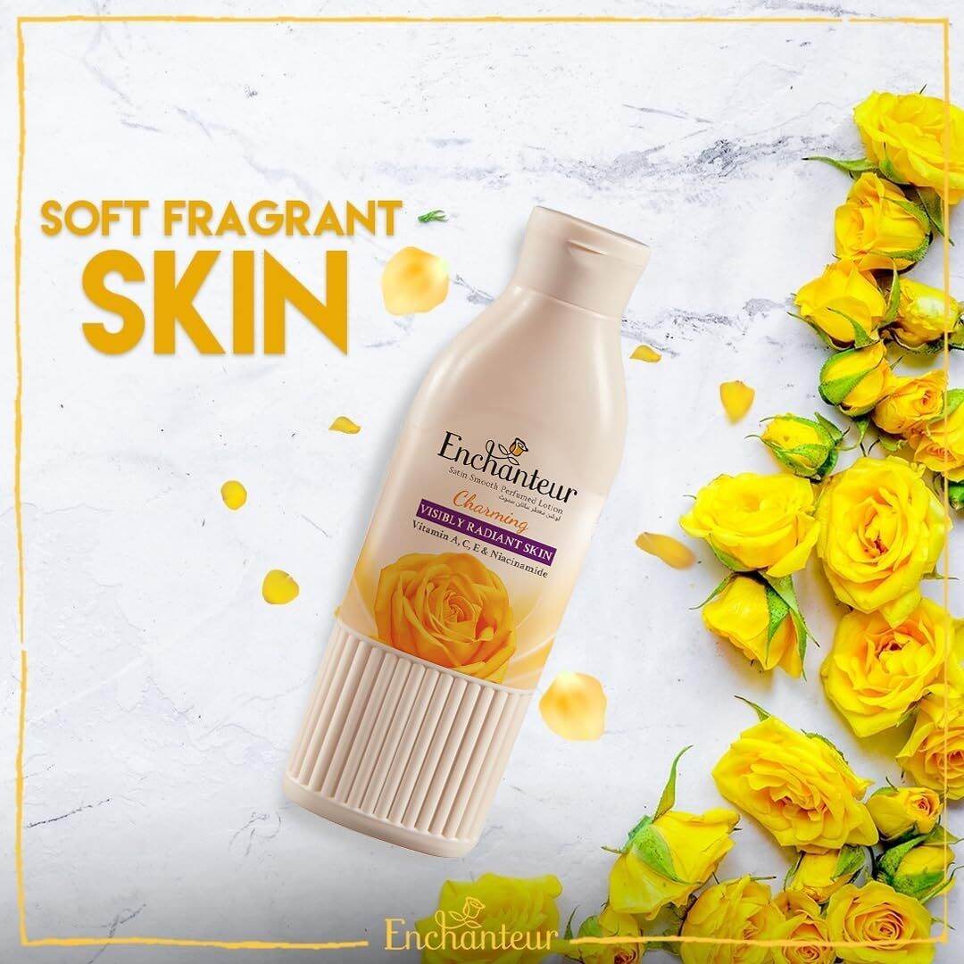 Enchanteur Charming Satin Smooth Perfumed Body Lotion with Aloe Vera & Olive Butter 250ml