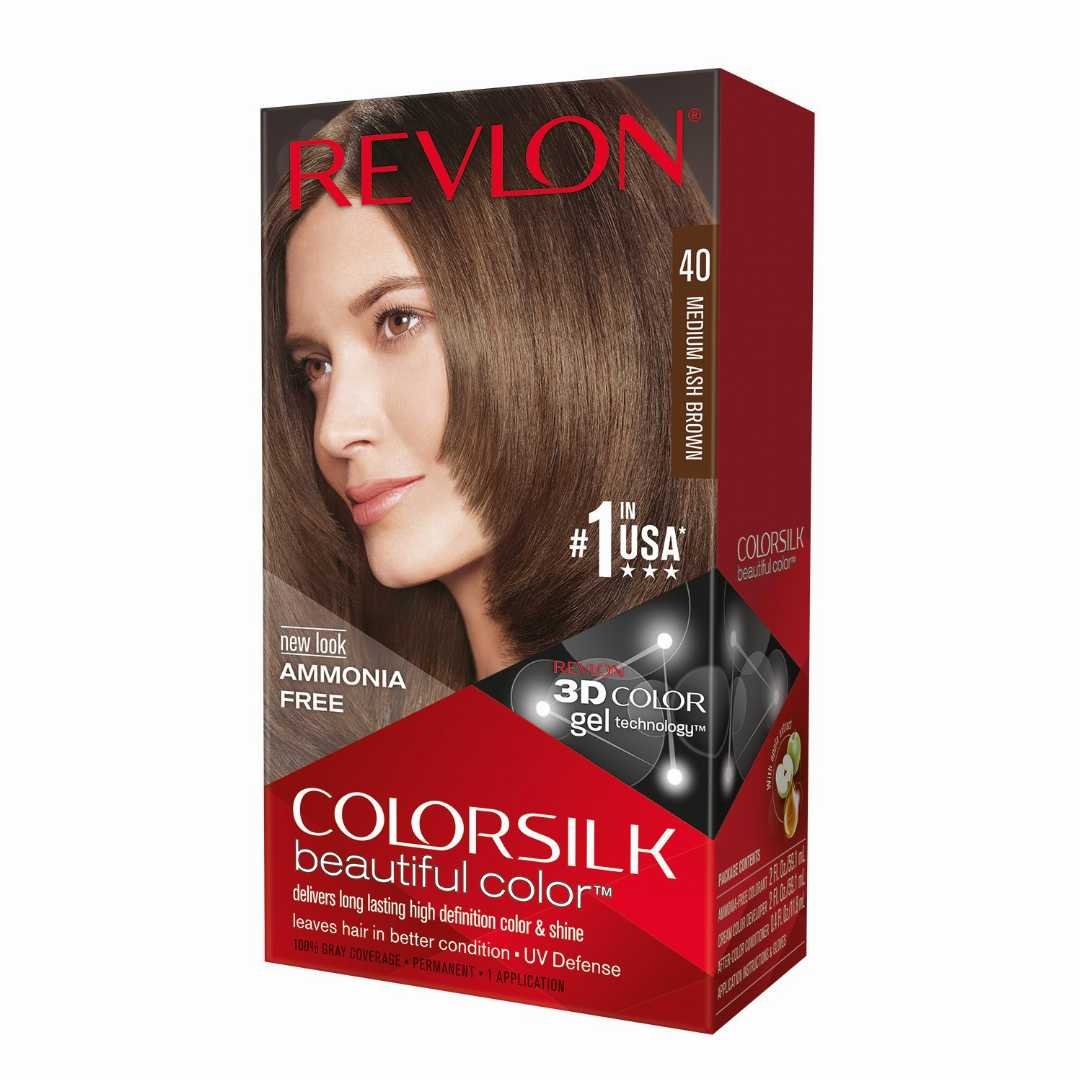 REVLON Colorsilk Hair Color Medium Ash Brown 4N (40ml+40ml+11.8ml)