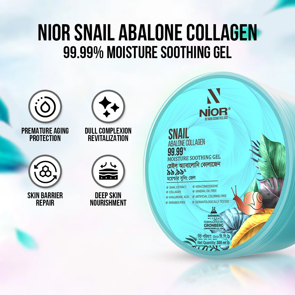 NIOR Snail Abalone Collagen 99.99% Moisture Soothing Gel 300ml