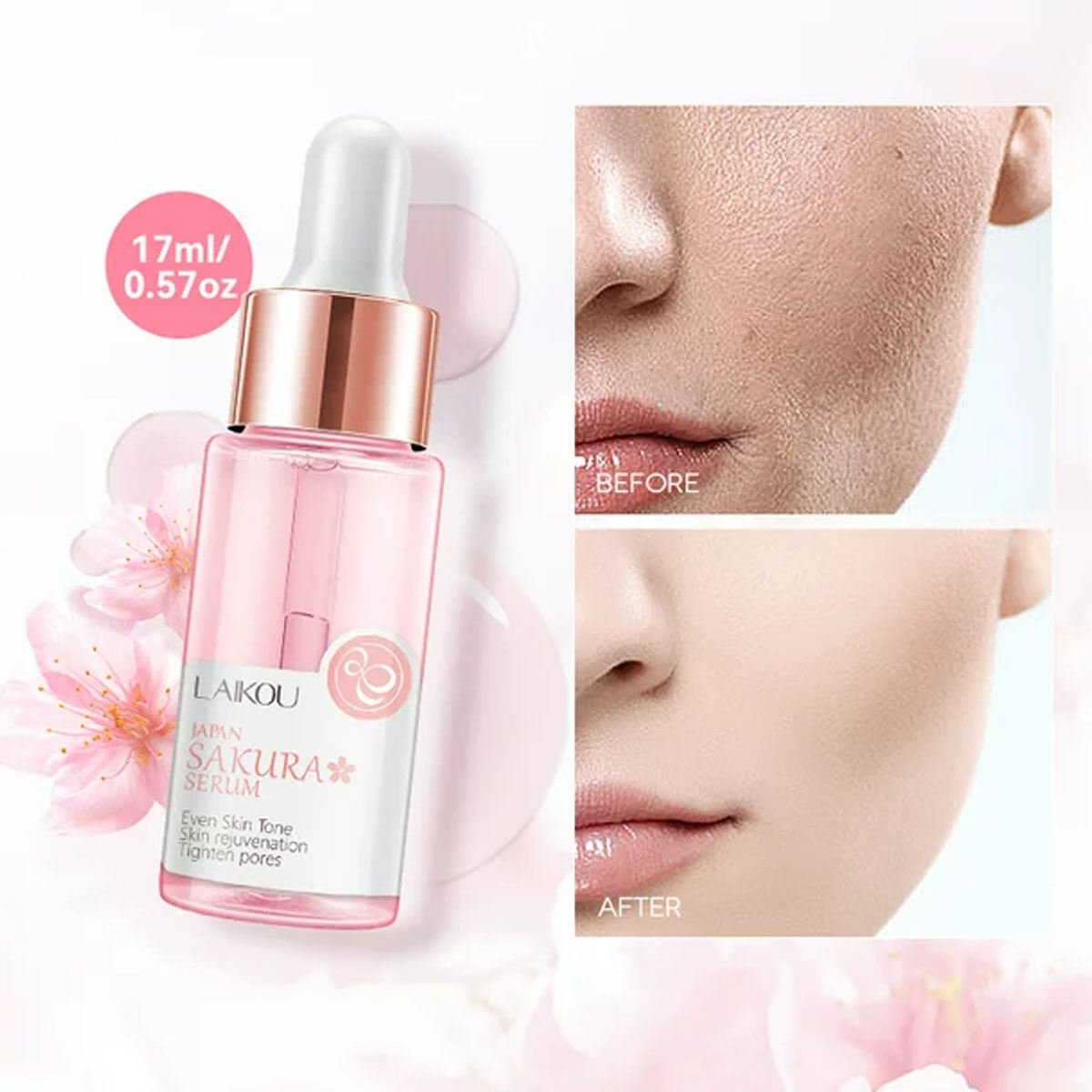 LAIKOU Sakura vitamin c Serum Shrinks Pores Japan Extract - 17ml