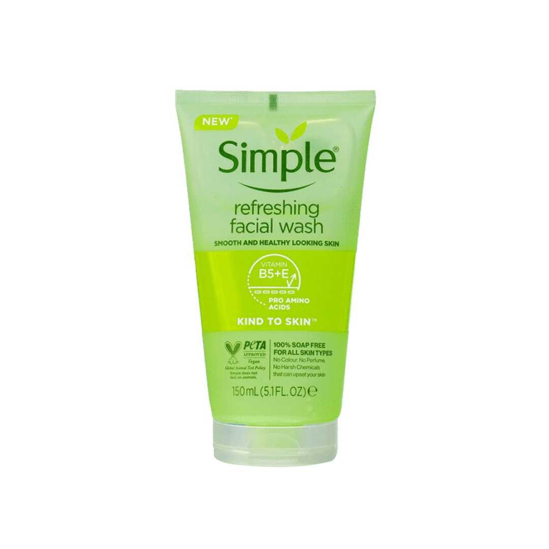 Simple Kind to Skin Refreshing Facial Wash with Vitamin B5+E 150ml