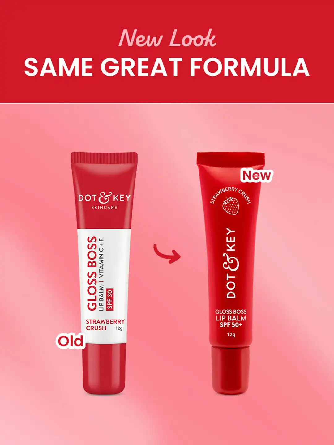 DOT & KEY Gloss Boss Vitamin C+E Tinted Lip Balm with SPF 30 12g – Strawberry Crush