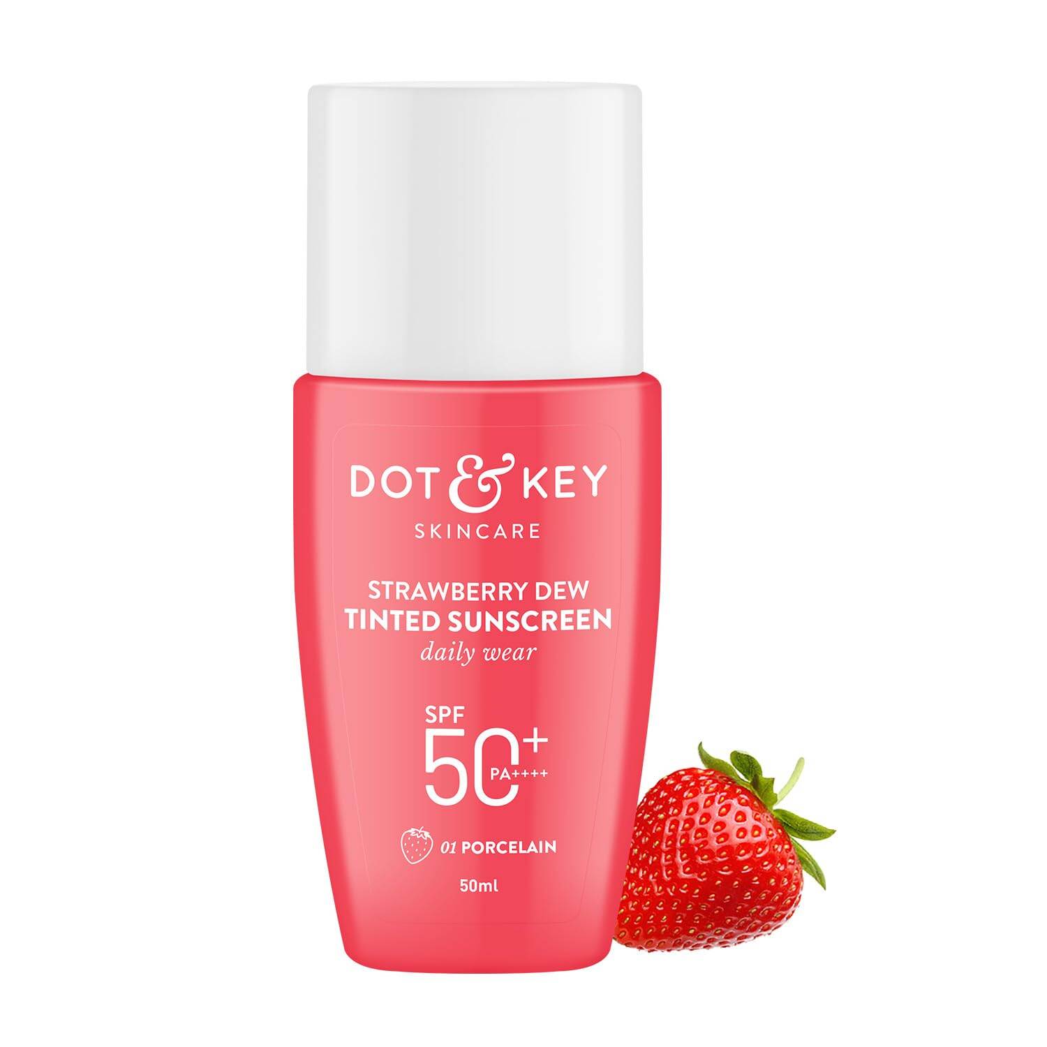 Dot & Key Strawberry Dew Tinted Sunscreen SPF 50+ PA++++ 50ml(01 Porcelain)