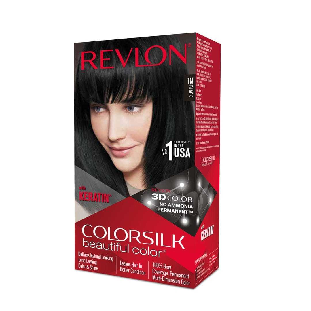 REVLON Colorsilk Hair Color Black 1N (40ml+40ml+11.8ml)